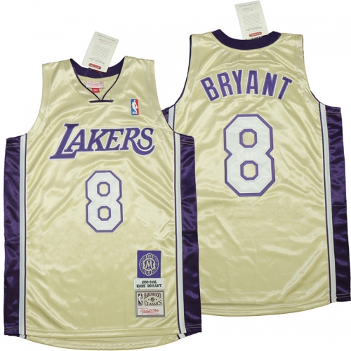 Commemorative Edition Mitchell&Ness Los Angeles Lakers Golden #8 NBA famous Jersey-311