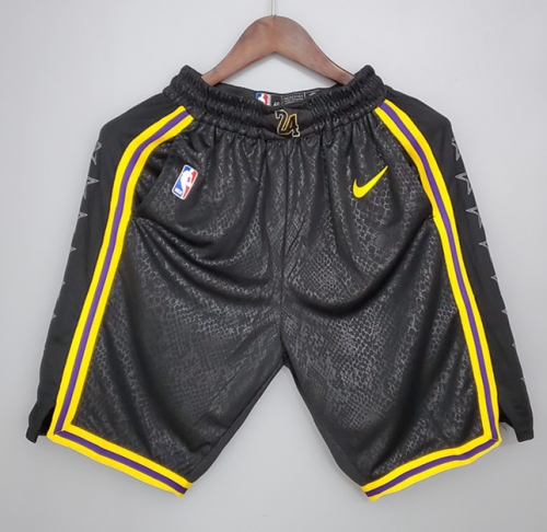 Snake Version Lakers NBA Black Shorts-311