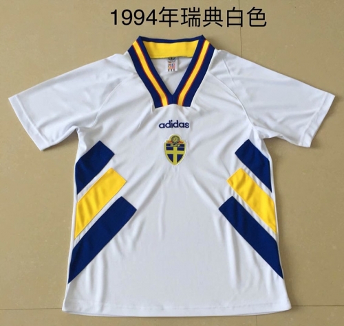 1994 Retro Sweden Version  White Thailand Soccer Jersey-DG