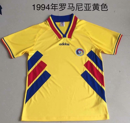 1994 Retro Version Romania Home Yellow Thailand Soccer Jersey-DG