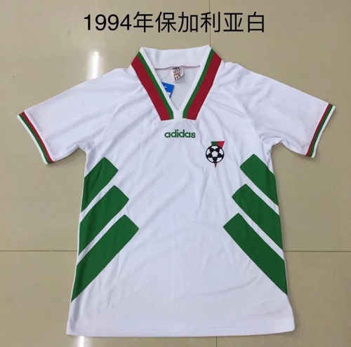 1994 Retro Version Bulgaria White & Green Thailand Soccer Jersey AAA-DG