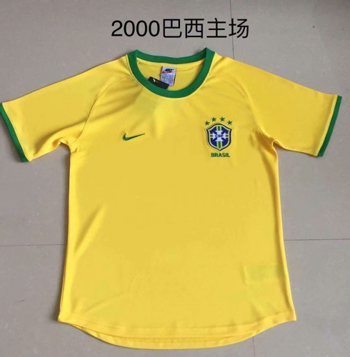 2000 Retro Version Brazil Home Yellow Thailand Soccer Jersey AAA-DG