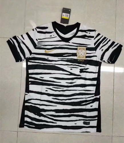 2020-2021 Korea Republic Away Black & White Thailand Soccer Jersey-610