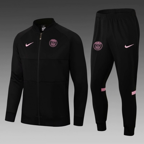 2021/2022 Paris SG Black With Pink label Soccer Jacket Uniform-411