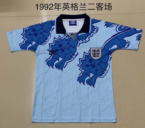 1992 Retro Version England 2nd Away Blue Thailand Soccer Jersey AAA-DG