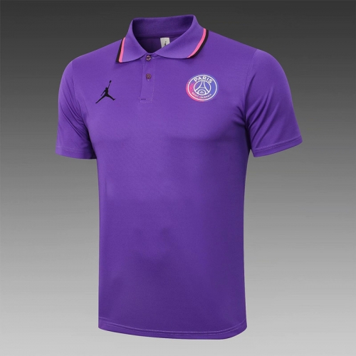 Without logo 2021-2022 Jordan PSG Purple Thailand Polo Jersey-815