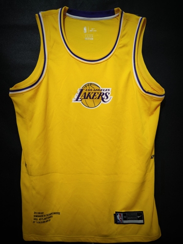 Jonited Version Los Angeles Lakers Yellow NBA Jersey-LH