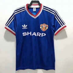 86-88 Retro Version Manchester United Away Blue Thailand Soccer Jersey AAA-311/2011