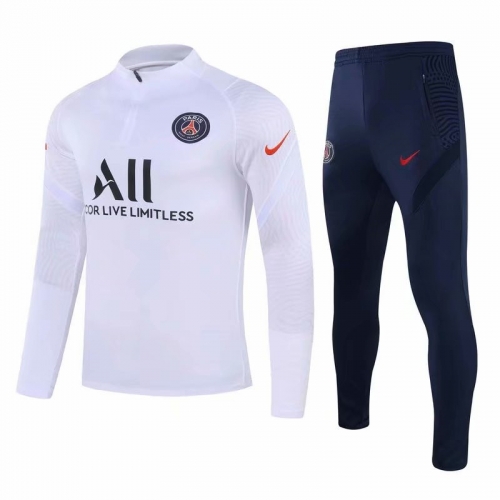 2020/2021 Paris SG White Thailand Youth/Kids Soccer Tracksuit Uniform-GDP