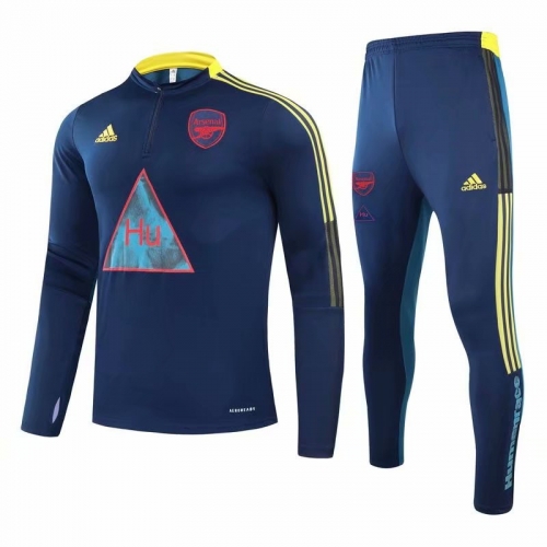 Jointed Version 2020/21 Arsenal Blue Thailand Soccer Tracksuit Uniform-GDP
