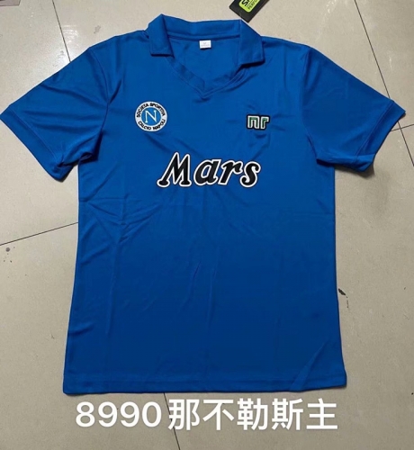 88-89 Retro version Napoli Blue Thailand Soccer Jersey AAA-410