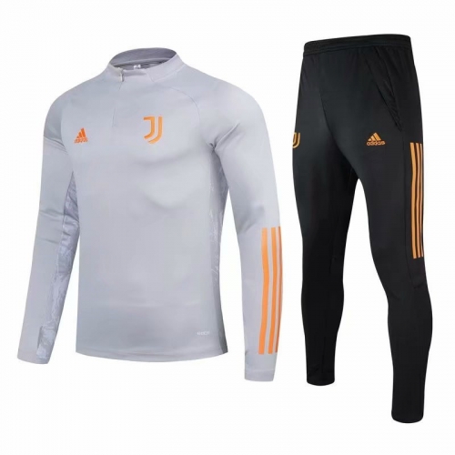 2020/21 Juventus FC Gray Thailand Soccer Tracksuit Uniform-GDP