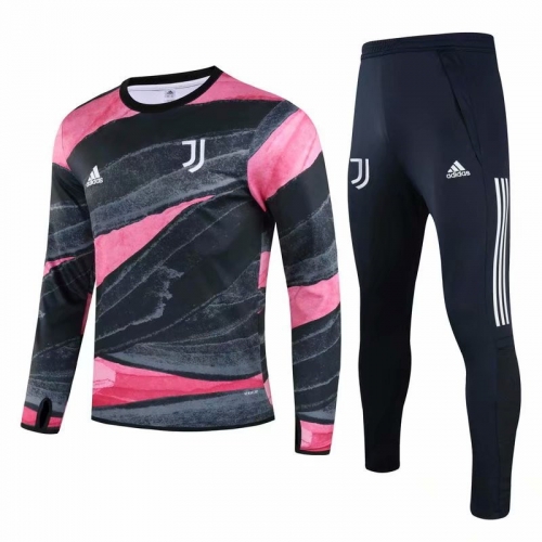 2020/21 Juventus FC Gray & Pink Thailand Soccer Tracksuit Uniform-GDP