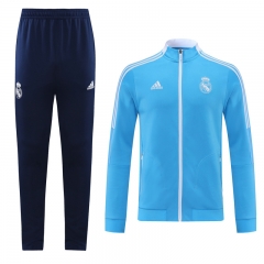 2021/2022 Real Madrid Blue Soccer Jacket Uniform-LH