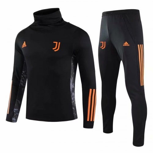 2020/21 Juventus FC Black Hight Collar Thailand Soccer Tracksuit Uniform-GDP