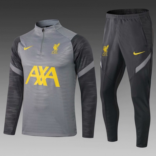 2021-22 Liverpool Gray Thailand Tracksuit Uniform-411