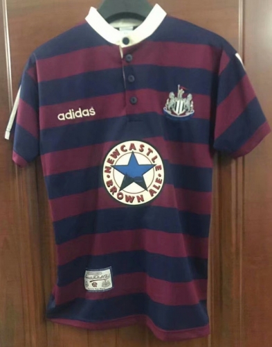 1995-1996 Retro Version Newcastle United Home Red & Blue Thailand Soccer Jersey AAA-7T301/811