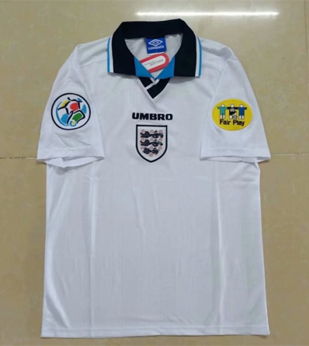 With patch 1996 Retro Version England Home White Thailand Soccer Jersey AAA-710