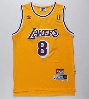 Retro Version  Los Angeles Lakers Yellow #8 Embroidery NBA Jersey