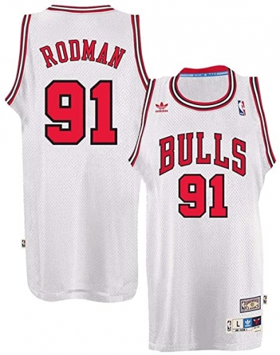 Retro Version Chicago Bull White #91 NBA Jersey