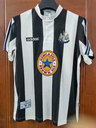 1995-1997 Retro Version Newcastle United Home Black & White Thailand Soccer Jersey AAA-7T301