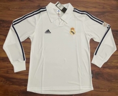 02 Retro Version Real Madrid Home White LS Thailand Soccer Jersey AAA-12