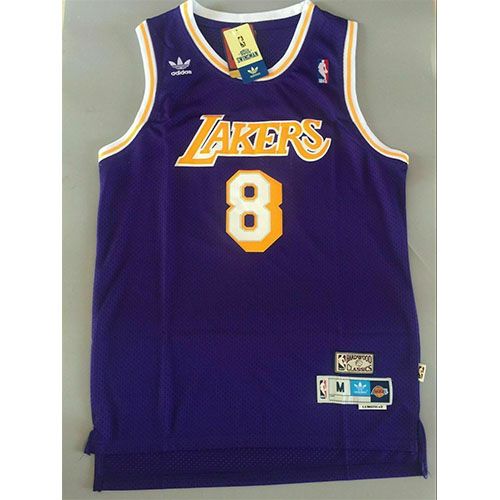 Retro Version Los Angeles Lakers Purple #8 Embroidery NBA Jersey