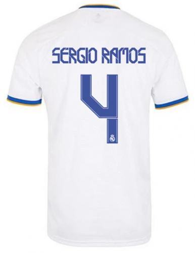2021-22 Real Madrid Home White #4 (SERGIO RAMOS) Thailand Soccer Jersey AAA