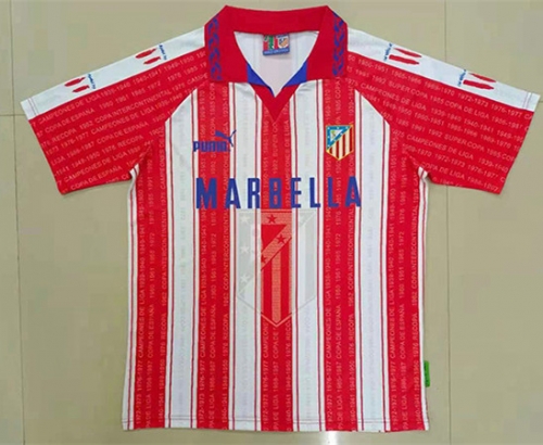 95-96 Retro Version Atlético Madrid Home Red & White Thailand Soccer Jersey AAA-522/811