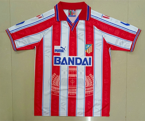 1996-97 Retro Version Atlético Madrid Home Red & White Thailand Soccer Jersey AAA-522