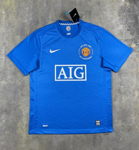 UEFA Champions League 07-08 Retro Version Manchester United Blue Thailand Soccer Jersey AAA-601/311