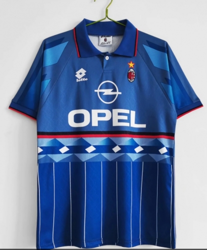 1995-96 Retro Version AC Milan Blue Thailand Soccer Jersey AAA-710