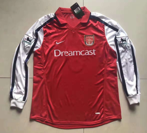 00-02 Retro Version Arsenal Home Red LS Thailand Soccer Jersey AAA