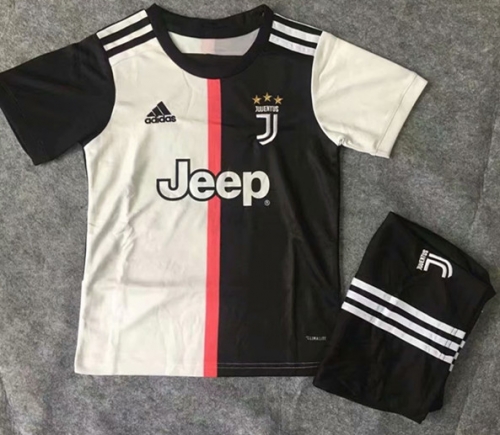 2019-2020 Juventus Home Black & White  Soccer Uniform-TJ