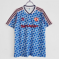 1990-92 Retro Version Manchester United Awat Blue & White Thailand Soccer Jersey AAA-710/811