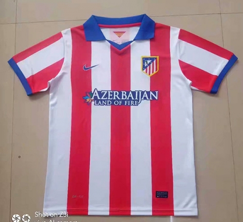 2014 Retro Version Atlético Madrid Home Red & White Thailand Soccer Jersey AAA-522