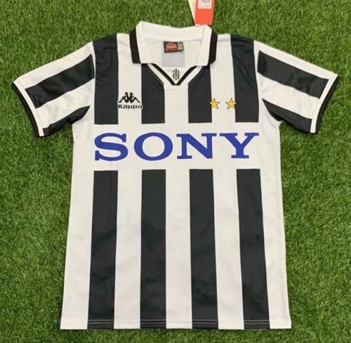 1995-1997 Retro Version Juventus Home Black & White Thailand Soccer Jersey AAA-503/1041