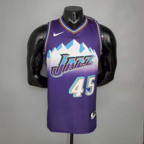 Snow Retro Version NBA Utah Jazz Purple #45 Jersey-311