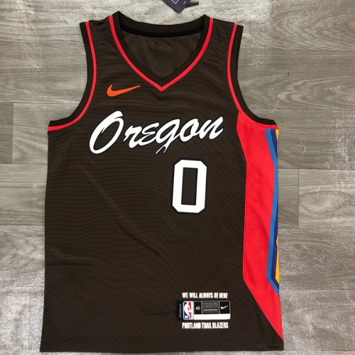 2020-2021 NBA Portland Trail Blazers Black #0 Jersey-311