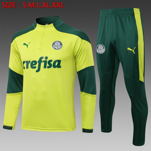 2021/2022 SE Palmeiras Fluorescent green Thailand Soccer Tracksuit Uniform-815