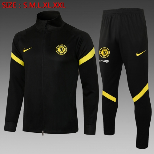 2021-22 Chelsea Black Soccer Jacket Uniform-815