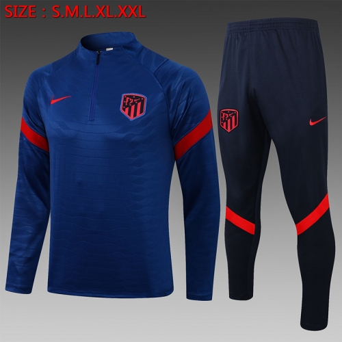 2021/2022 Atletico Madrid Cai Blue Thailand Soccer Tracksuit Uniform-815