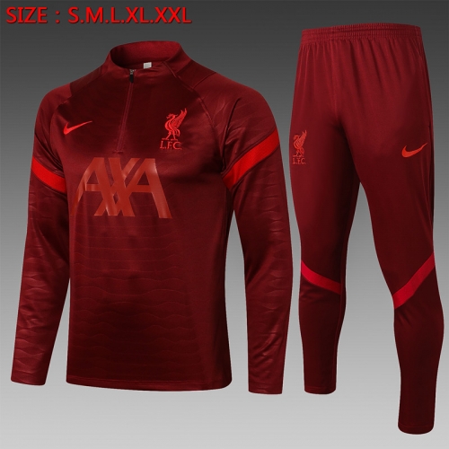 2021-22 Liverpool Maroon Thailand Tracksuit Uniform-815