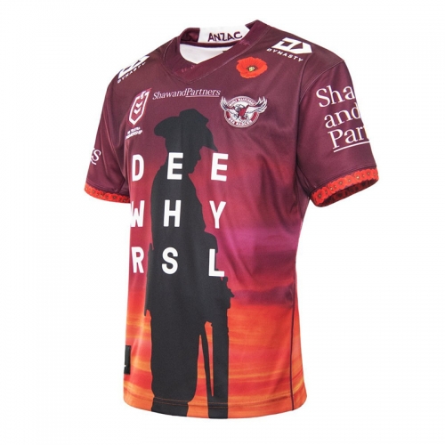 2021 Manly-Warringah Sea Eagles Red & Purple Thailand Rugby Shirts