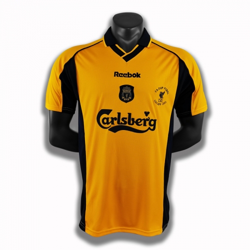 00/01 Retro Version Liverpool Yellow Thailand Soccer Jersey AAA-710