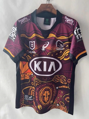 2021 Broncos Yellow & Purple Thailand Rugby Shirts