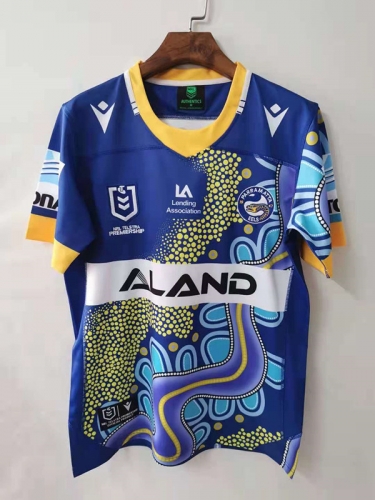 2021 Tuzhu Version Parramatta Eels Blue & Yellow Thailand Rugby Shirts