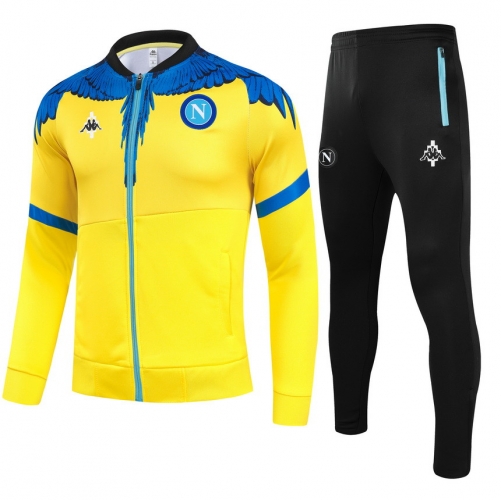 2021-22 Napoli Yellow Soccer Jacket Uniform-GDP