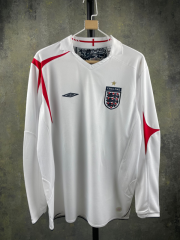 2006 Retro Verison England Home White LS Thailand Soccer Jersey AAA-601/1041/811