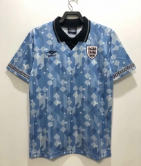 90 Retro Version England 2nd Away Blue Thailand Soccer Jersey AAA-811